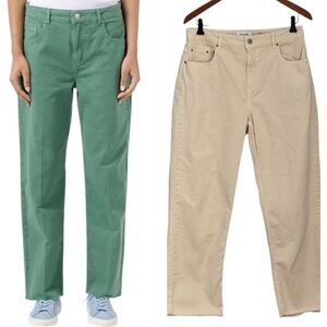 Chloe Stora Ricil Cream Cotton Textured Jeans Size 42/US 14